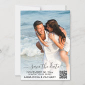 *~* WEDDING BESPAAR DE DATUM - QR Website AR6 Magnetische Uitnodiging (Voorkant)