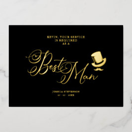 Wedding Best Man Funny Minimalist Proposal Card Folie Uitnodiging