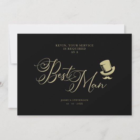 Wedding Best Man Funny Minimalist proposal Kaart (Voorkant)
