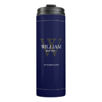 Wedding Best Man Gift Modern Monogram Cool Navy