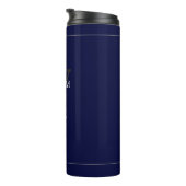 Wedding Best Man Gift Modern Monogram Cool Navy Thermosbeker (Geroteerd rechts)