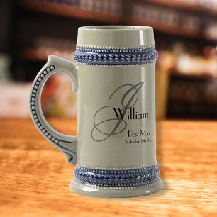 Wedding Best Man Gift Rustic Monogram Initiaal Naa Bierpul
