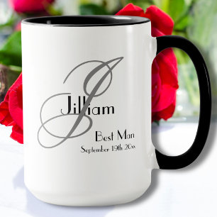 Wedding Best Man Gift Rustic Monogram Initiaal Naa Mok