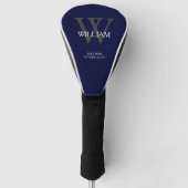 Wedding Best Man Monogram Name Modern Navy Blue Golfheadcover (Voorkant)