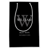 Wedding Best Man Persoonlijk Chic Modern Classy Medium Cadeauzakje (Voorkant)