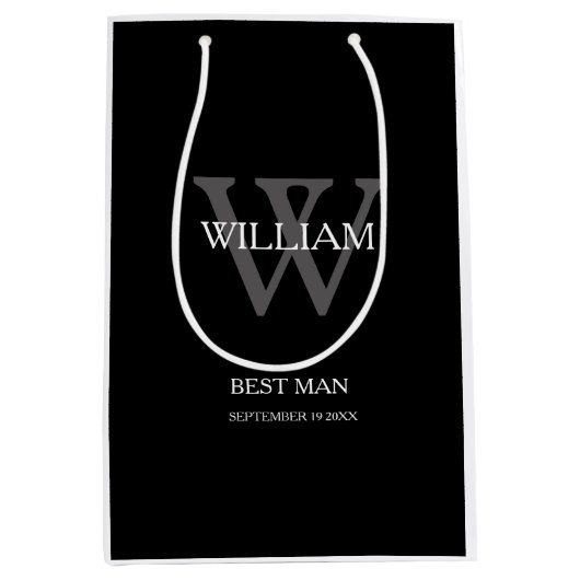 Wedding Best Man Persoonlijk Chic Modern Classy Medium Cadeauzakje (Voorkant)