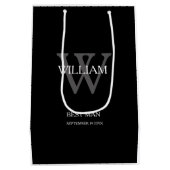 Wedding Best Man Persoonlijk Chic Modern Classy Medium Cadeauzakje (Achterkant)