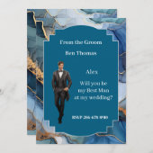 Wedding Best Man Uitnodiging (Voorkant / Achterkant)