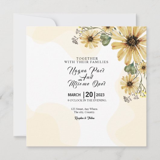 Wedding Best Square Invitation Kaart Design (Voorkant)
