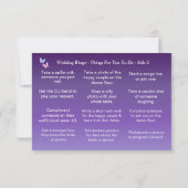 Wedding BINGO!  Game for Guests Kaart (Achterkant)