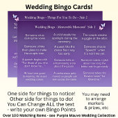 Wedding BINGO!  Game for Guests Kaart