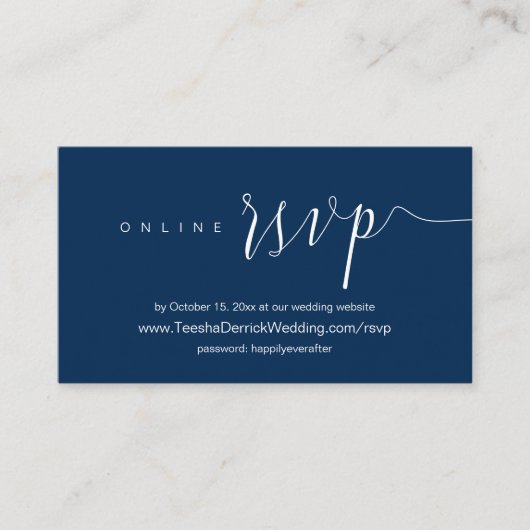 Wedding-binnenuitnodiging, online RSVP Informatiekaartje (Voorkant)