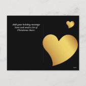 Wedding Black Gold Heart kerstnaam Mr Mrs Ce Feestdagenkaart (Achterkant)