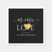 Wedding Black Gold Heart Script Name Mr en Mrs. Servet (Voorkant)