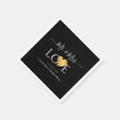 Wedding Black Gold Heart Script Name Mr en Mrs. Servet (Hoek)