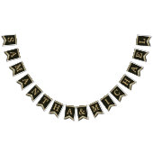 Wedding Black Gold Names Elegant  Floral B Vlaggetjes (Alle)