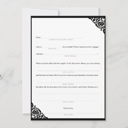 Wedding Black Vine Kaart (Voorkant)