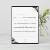 Wedding Black Vine Kaart (Staand voorkant)