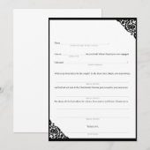 Wedding Black Vine Kaart (Voorkant / Achterkant)