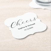 Wedding Black White Cheers Elegant Kartonnen Onderzetters (Gekanteld)