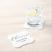 Wedding Black White Cheers Elegant Kartonnen Onderzetters (Insitu)