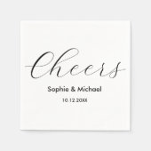 Wedding Black White Cheers Napkins Servet (Voorkant)