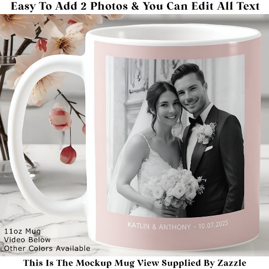 Wedding Black & White Photos Blush Pink Koffiemok