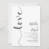 Wedding, Black & White Simple, Typography, Script, Kaart (Voorkant)