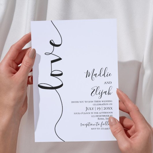 Wedding, Black & White Simple, Typography, Script, Kaart
