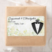 Wedding Bloemen Rand Tuxedo Label Naam Tag (Insitu)