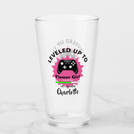 Wedding Bloemenmeisje Leveled Up Gamer Fun Glass Glas