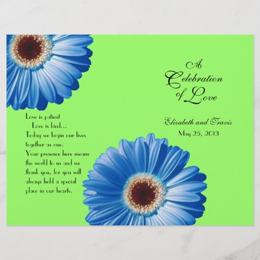 Wedding Blue Daisy/ Program (Voorkant)