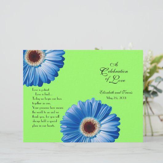 Wedding Blue Daisy/ Program (Staand voorkant)