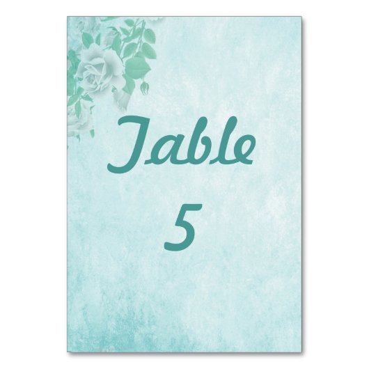 Wedding Blue Floral Kaart (Achterkant)