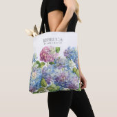 Wedding Blue Hydrangea Floral Bridesmaid Tote Bag (Dichtbij)