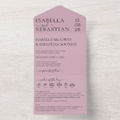 Wedding Blush Pink All in one invite save the date Uitnodiging (Binnen)