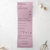 Wedding Blush Pink All in one set Drieluik Uitnodiging (Binnen)