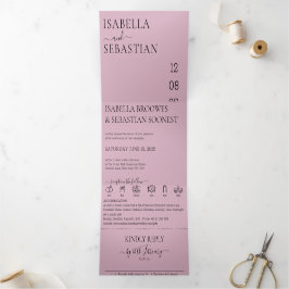 Wedding Blush Pink All in one set Drieluik Uitnodiging