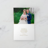 Wedding Blush Pink Gold Script 3 Fotocollage Bedankkaart (Binnen)