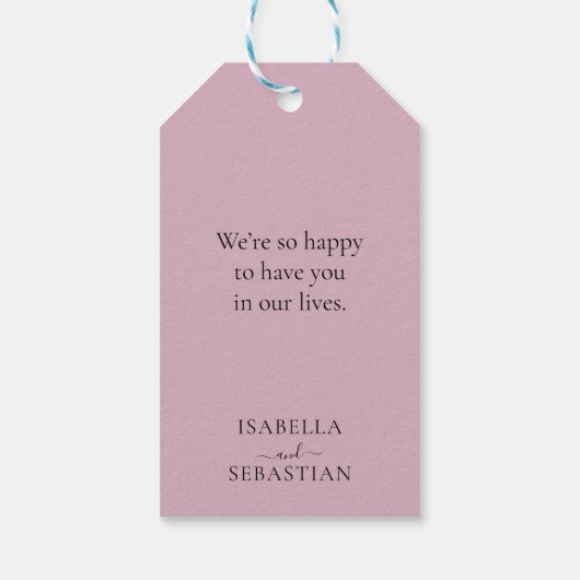 Wedding Blush Pink Lavender Touch Cadeaulabel (Achterkant)