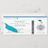 Wedding Boarding Pass naar Aruba Kaart (Voorkant)