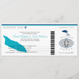 Wedding Boarding Pass naar Aruba Kaart
