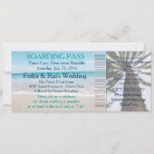 Wedding Boarding Pass Ticket-Bestemming Kaart (Voorkant)