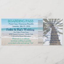 Wedding Boarding Pass Ticket-Bestemming