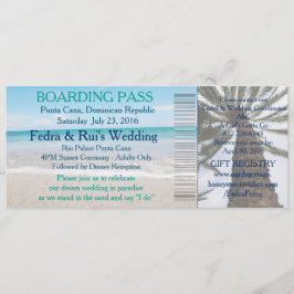 Wedding Boarding Pass Ticket-Bestemming Kaart