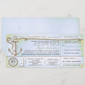 Wedding Boarding Pass- tickets met RSVP Kaart (Voorkant / Achterkant)