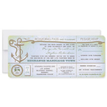 Wedding Boarding Pass- tickets met RSVP