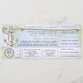 Wedding Boarding Pass- tickets met RSVP Kaart