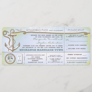 Wedding Boarding Pass- tickets met RSVP Kaart