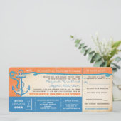 Wedding Boarding Pass- tickets met RSVP Kaart (Staand voorkant)